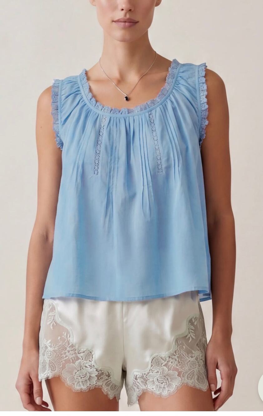sorella Violetta Cotton Top blue size M $147